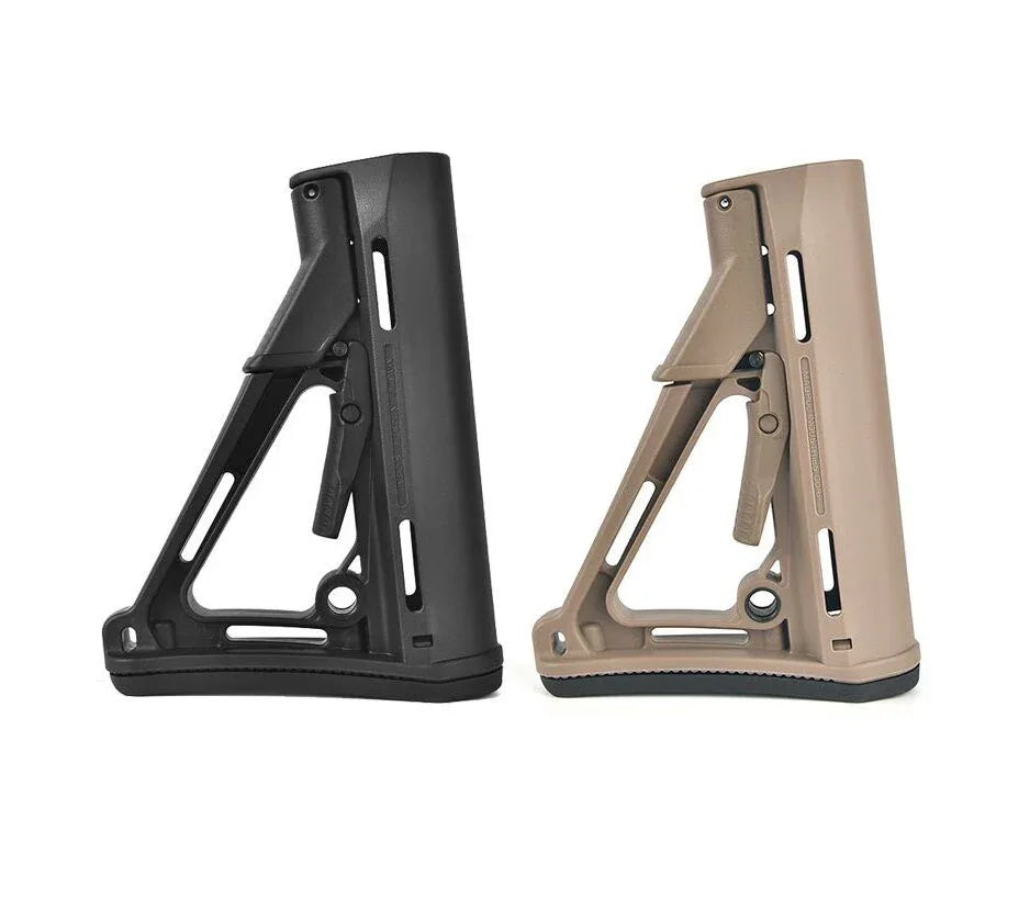 E&C CTR STOCK in Black and Tan with ergonomic design for enhanced rifle stability