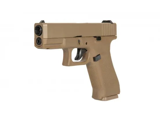 E&C G19X GEN 5 GBB Airsoft Pistol in FDE with Realistic Design and Functionality