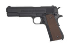 E&C M1911 A1 GOVERNMENTAL with black finish and textured brown grip for precision shooting