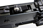 Close-up of EMG CYMA NOVESKE N4 gearbox showing adjustable components and safety features