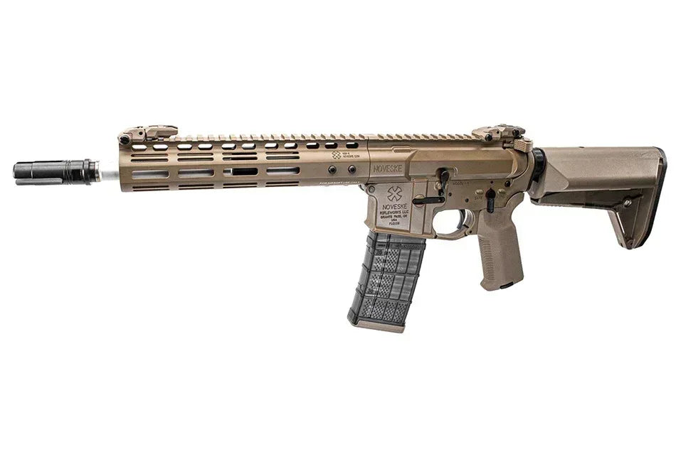 EMG CYMA NOVESKE N4 Airsoft Rifle with tan finish and adjustable stock for tactical gameplay