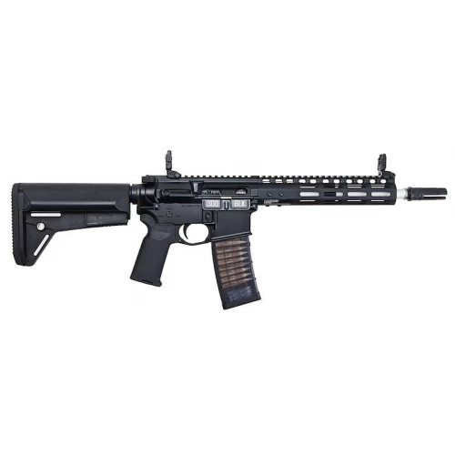 EMG NOVESKE N4 black AR style rifle replica with adjustable stock clear magazine and MLOK handguard