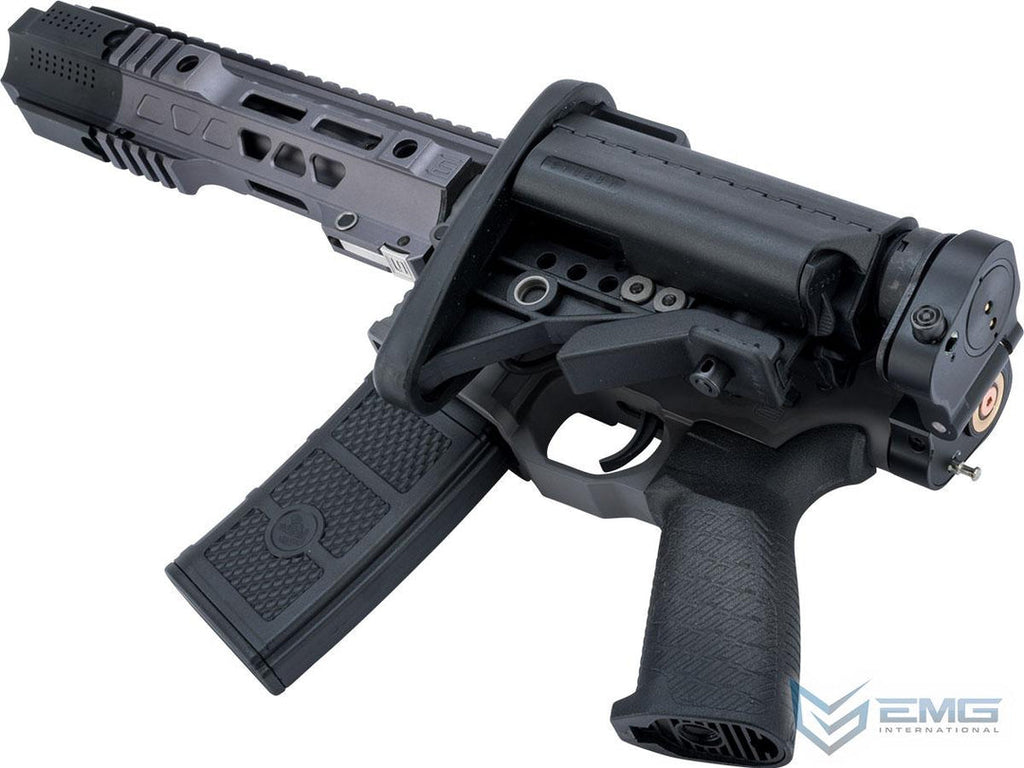 EMG SAI GRY AEG compact grey tactical airsoft rifle with magazine ergonomic pistol grip and rail handguard