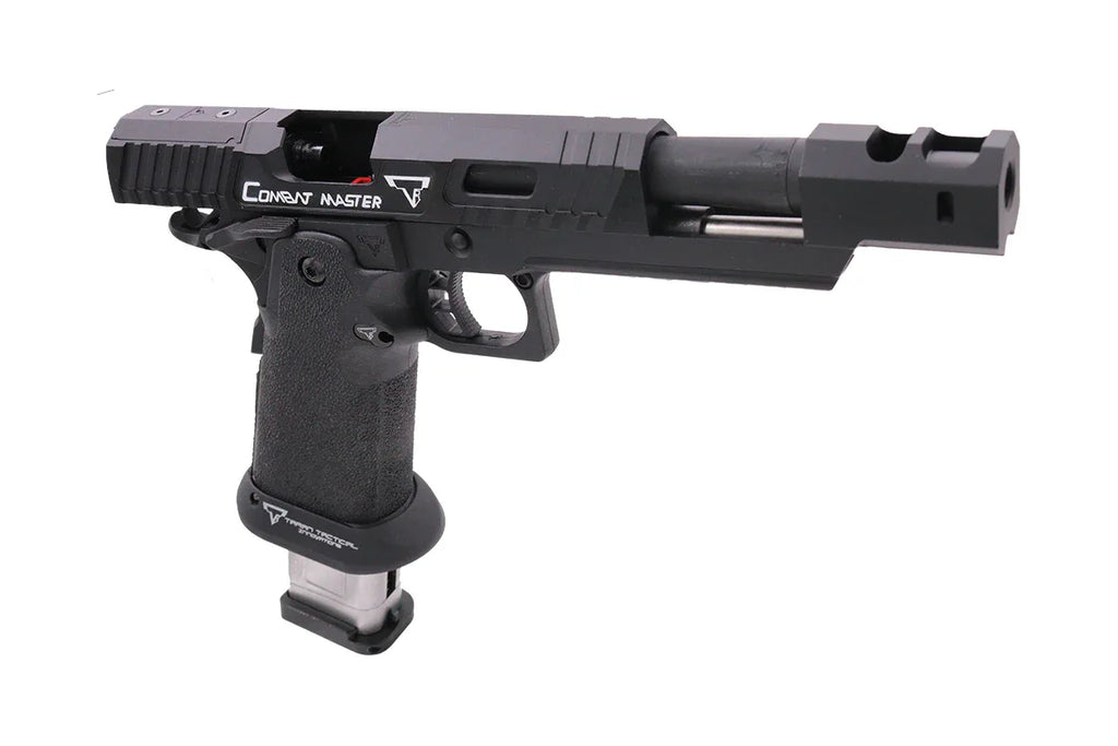 EMG TTI COMBAT MASTER ALPHA GBB airsoft pistol with enhanced grip and tactical design