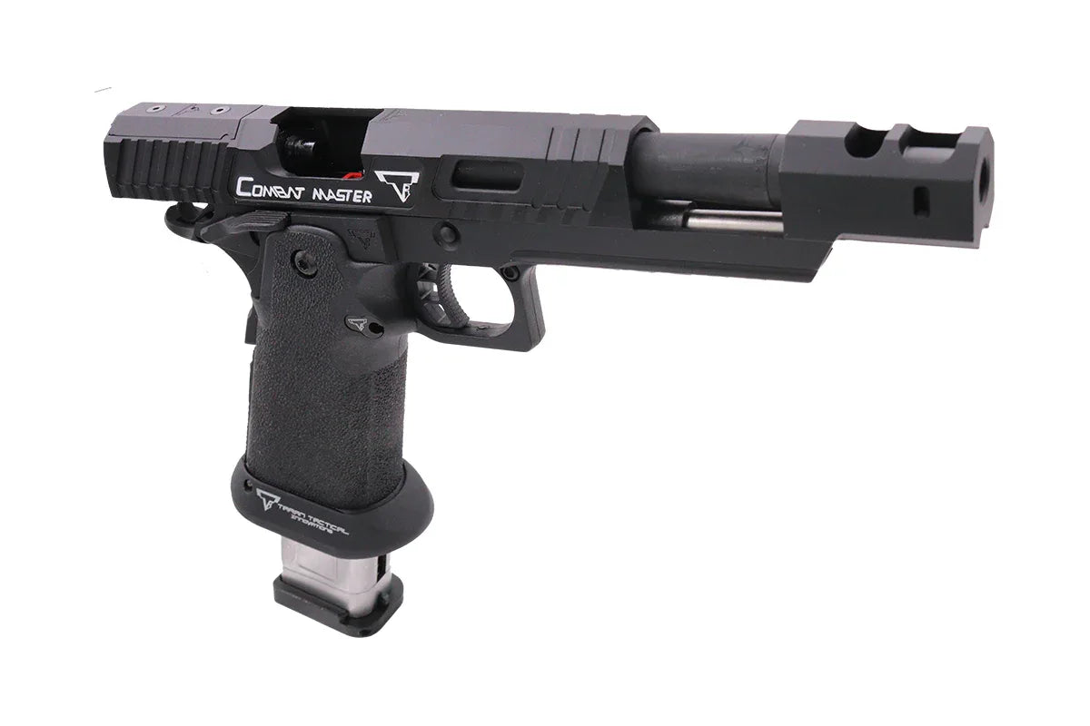 EMG TTI COMBAT MASTER ALPHA GBB airsoft pistol with enhanced grip and tactical design