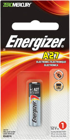 Energizer A27 Battery pack featuring 12V alkaline power for electronic devices