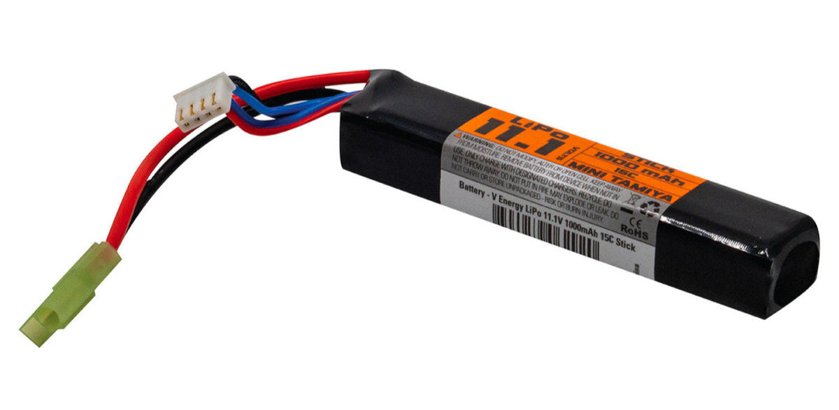 Valken 11.1V 1000mAh Airsoft Battery with compact design for high-performance airsoft guns