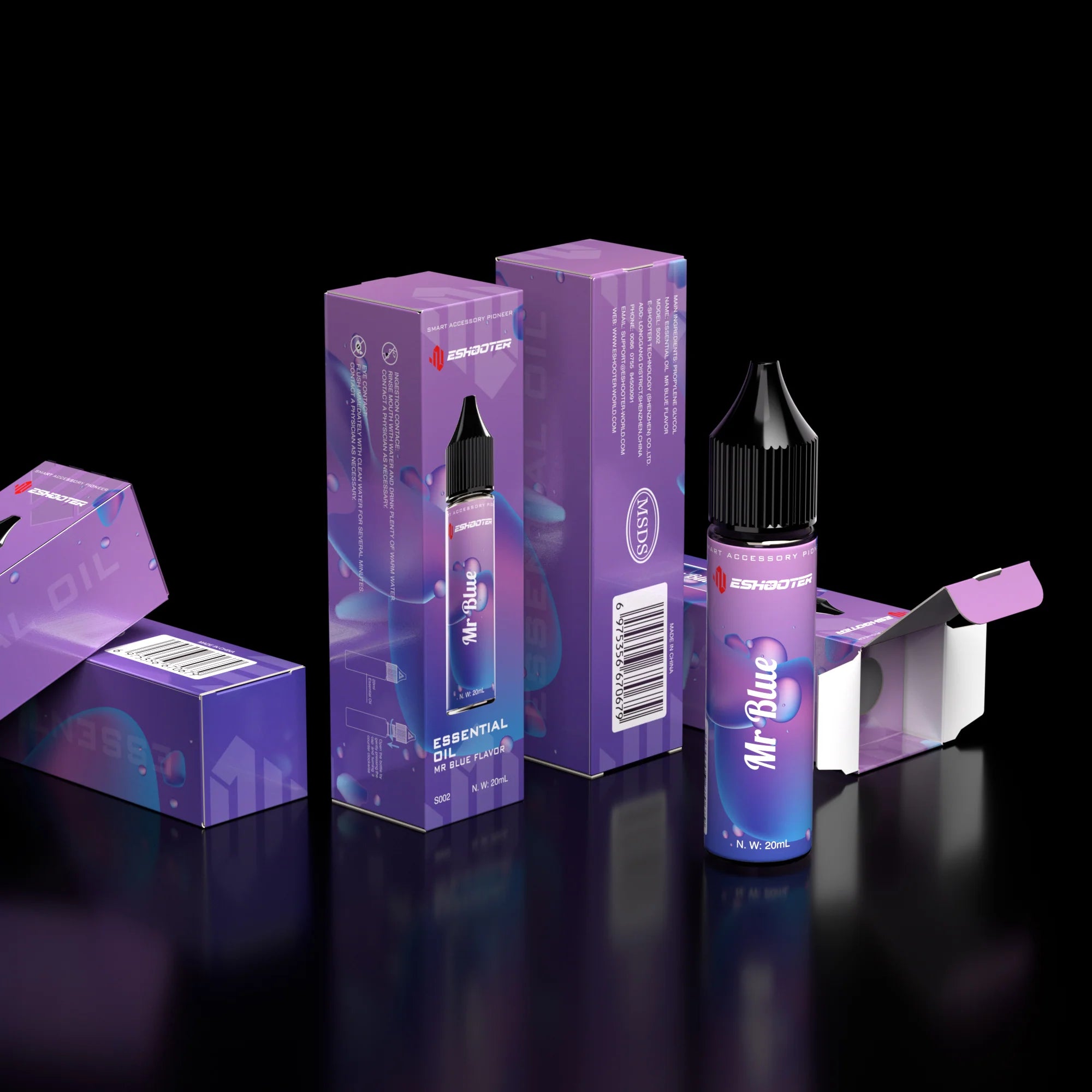 ESHOOTER ESSENTIAL OIL FLARE SMOKY bottle with vibrant packaging, perfect for aromatherapy enthusiasts