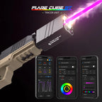 ESHOOTER FLARE CUBE BLUETOOTH TRACER UNIT with smartphone app interface for customizable laser effects
