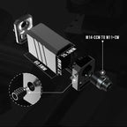 ESHOOTER FLARE CUBE BLUETOOTH TRACER UNIT with detailed dimensions and mounting options displayed