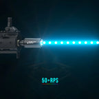 ESHOOTER FLARE M BLUETOOTH TRACER UNIT mounted on a tactical rifle with glowing LED lights