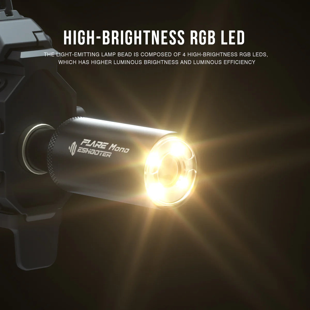 ESHOOTER FLARE MONO TRACER UNIT with high-brightness RGB LED for enhanced visibility in low light