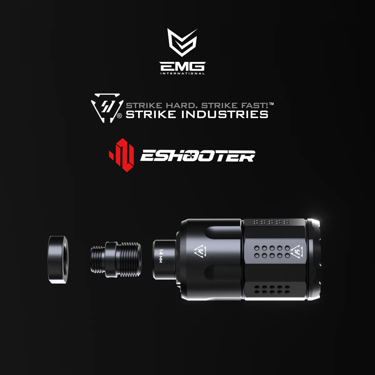 ESHOOTER FLARE MONO V804 TRACER accessory showing disassembled parts and sleek design for precision performance