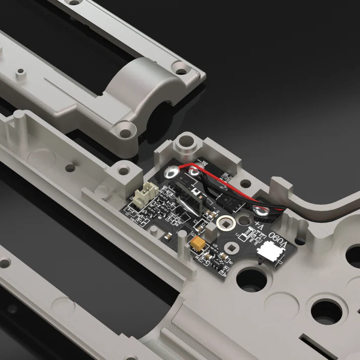 Detailed view of ESHOOTER KESTREL V2 BASIC ETU circuit board inside an electronic casing