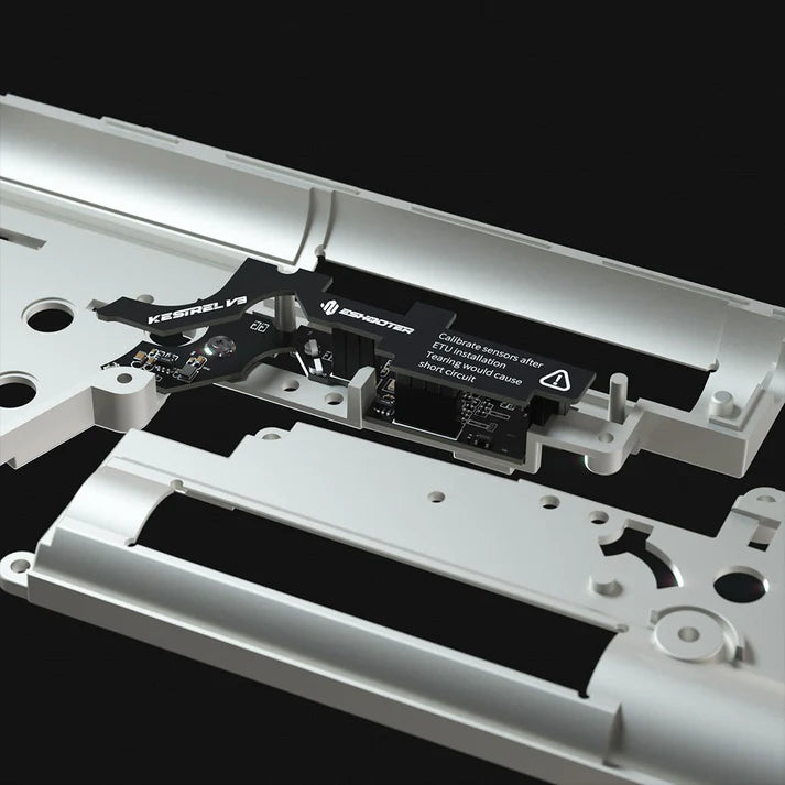 Detailed view of ESHOOTER KESTREL V3 BLUETOOTH ETU components showcasing advanced design and engineering.