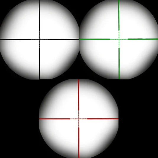 Firefield scope 10x40 airsoft reticle views in black green and red colors for airsoft accessories