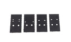 Set of four G17 airsoft magazine base plates in black for enhanced grip and performance