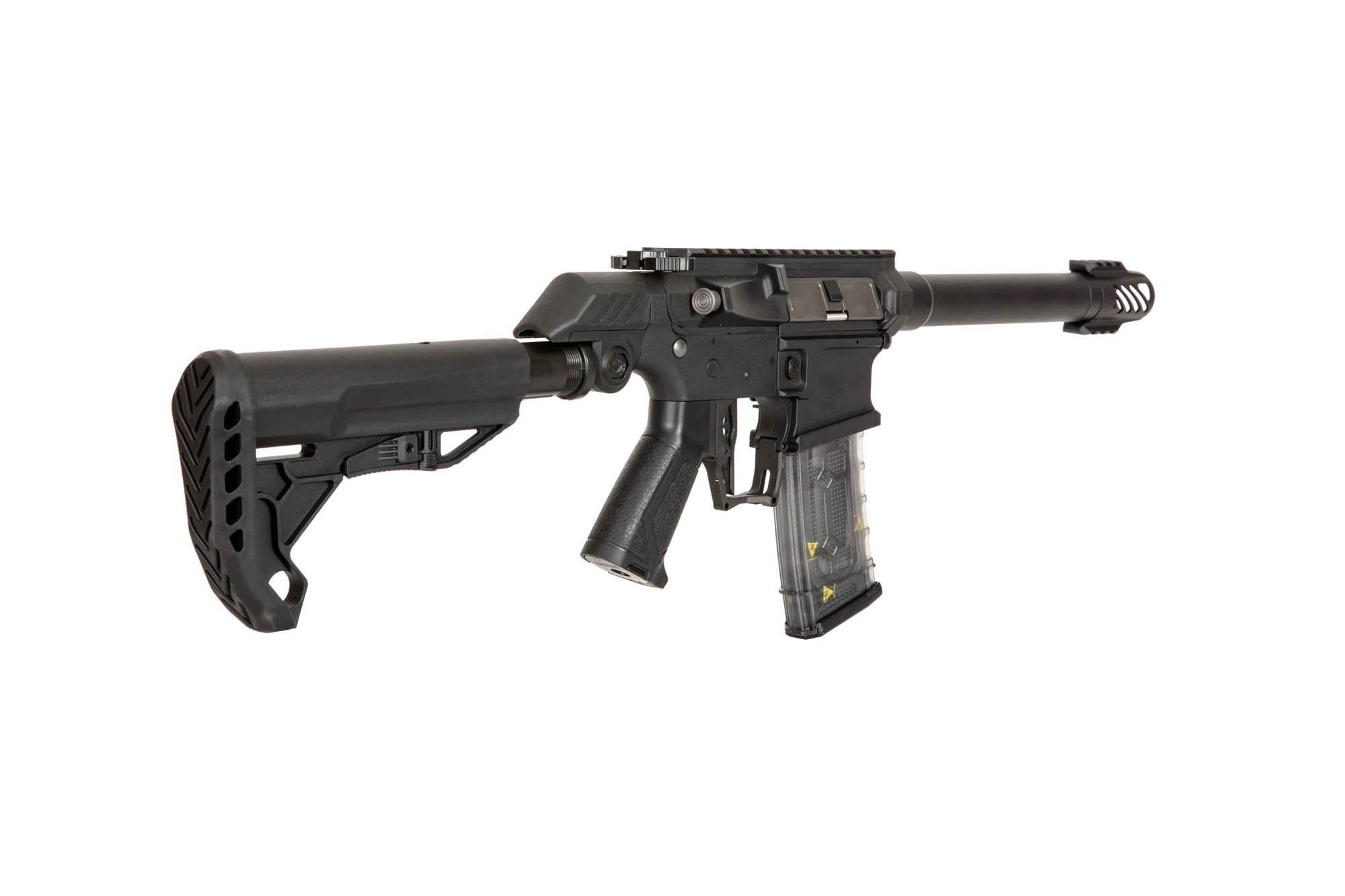 G&G SSG-1 USR airsoft gun black AEG with adjustable stock clear magazine and muzzle brake