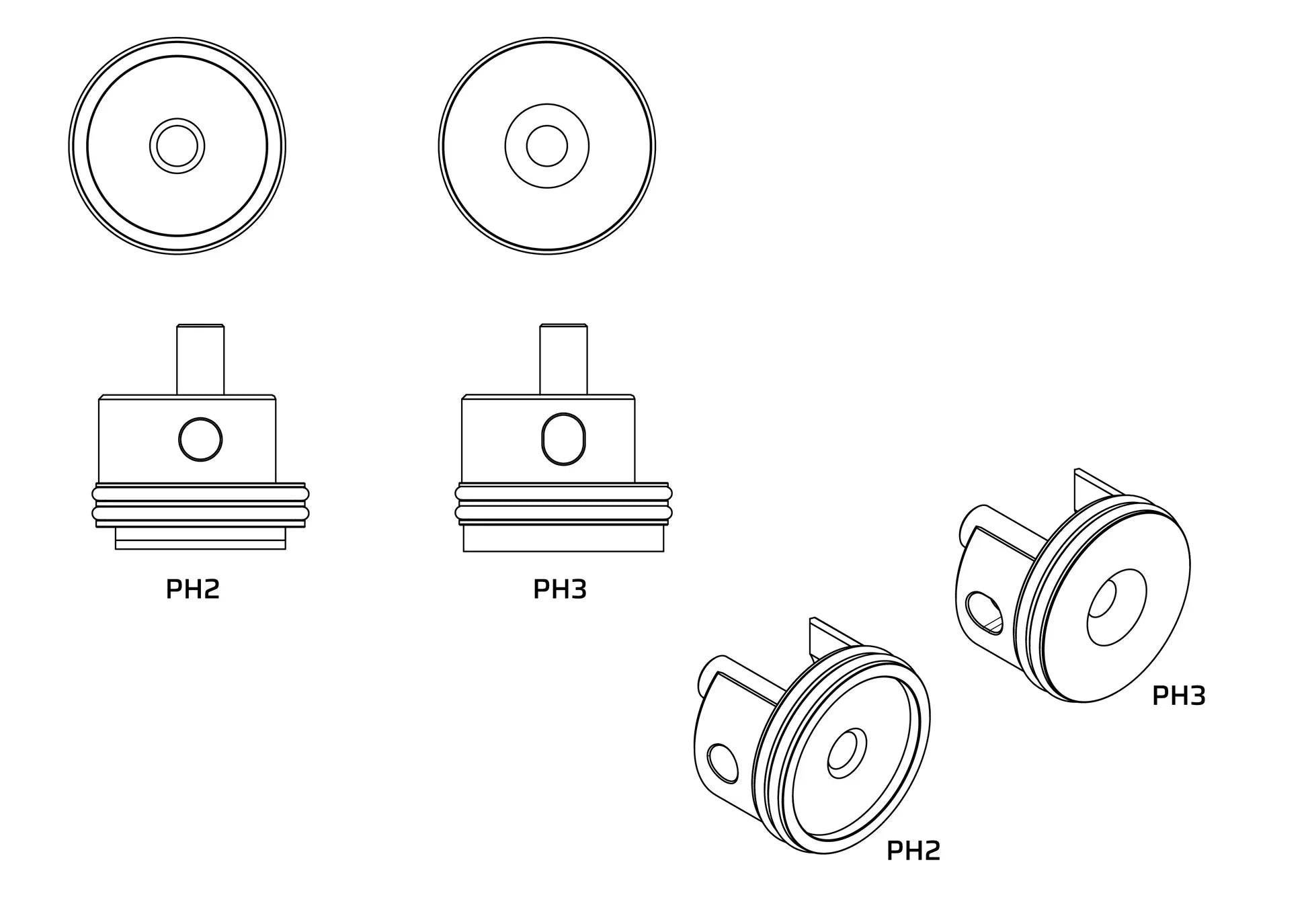 GATE EON CYLINDER HEAD BUMPER PH3 detailed illustration showing design for accurate component identification