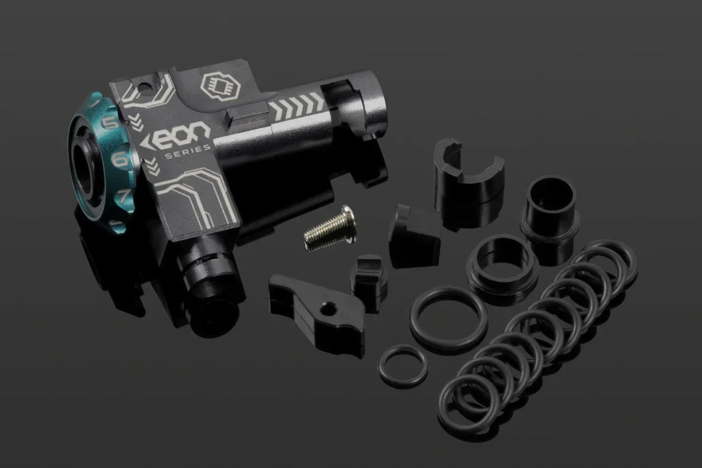 Gate Eon HOP-UP CHAMBER with various components for airsoft upgrades and customizations
