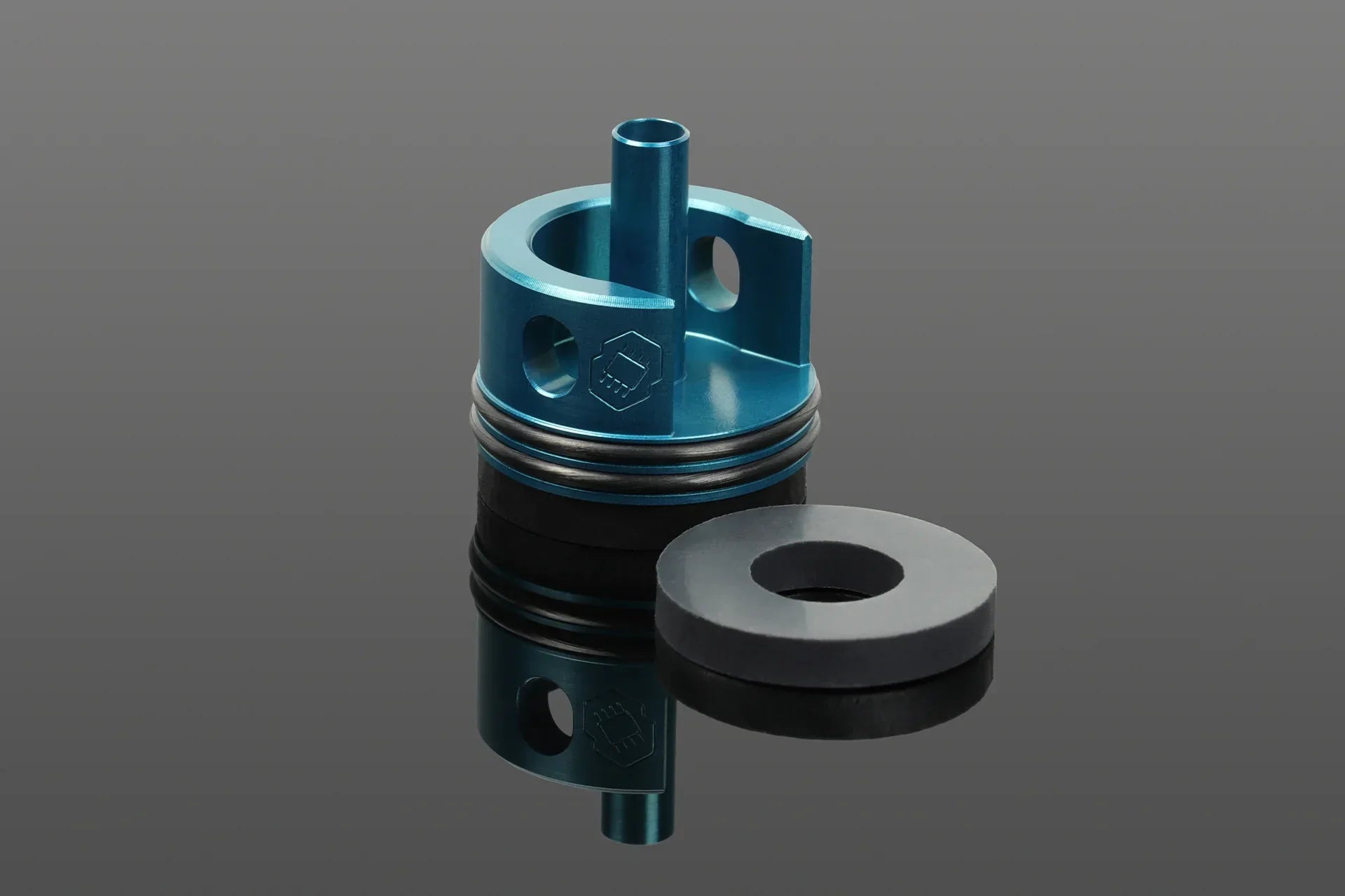 GATE EON PROTECTOR CYLINDER HEAD in blue with rubber seal for enhanced performance and durability