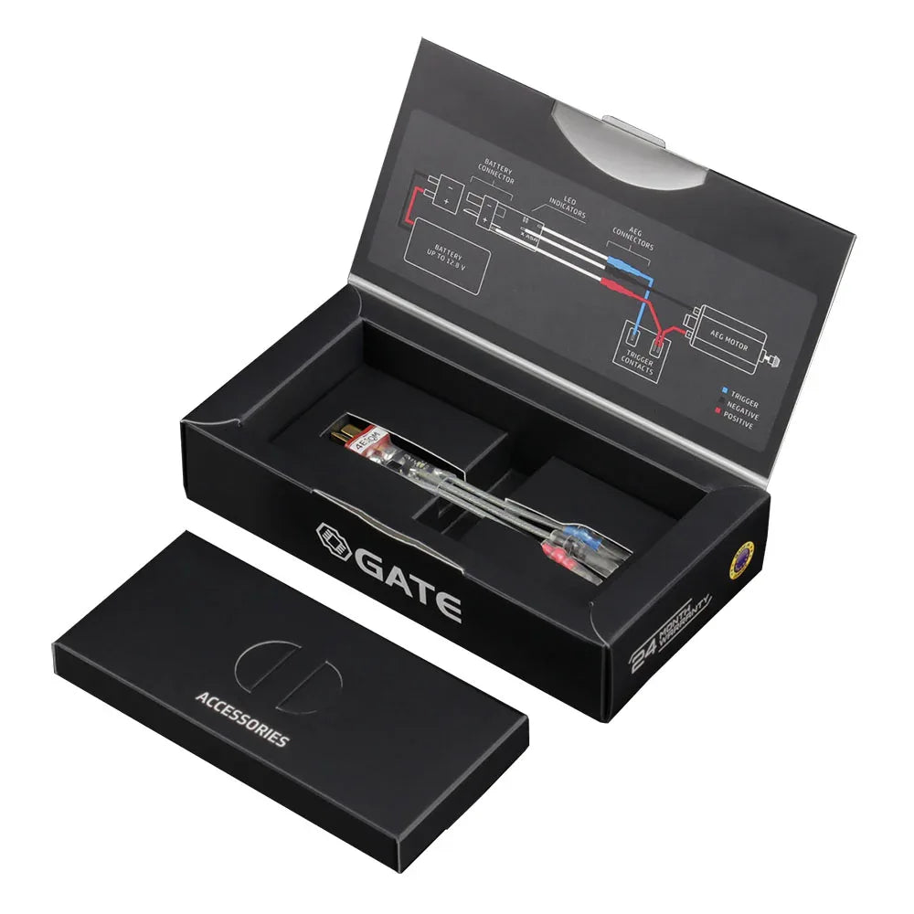 GATE X-ASR2 MOSFET CHIP packaged in a sleek box with detailed wiring diagram for easy installation