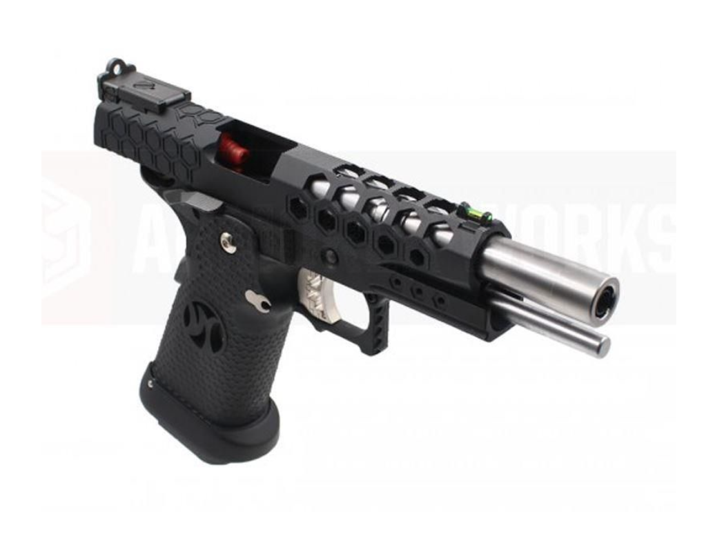 ArmorWorks GBB pistol with a sleek design and enhanced grip for improved handling