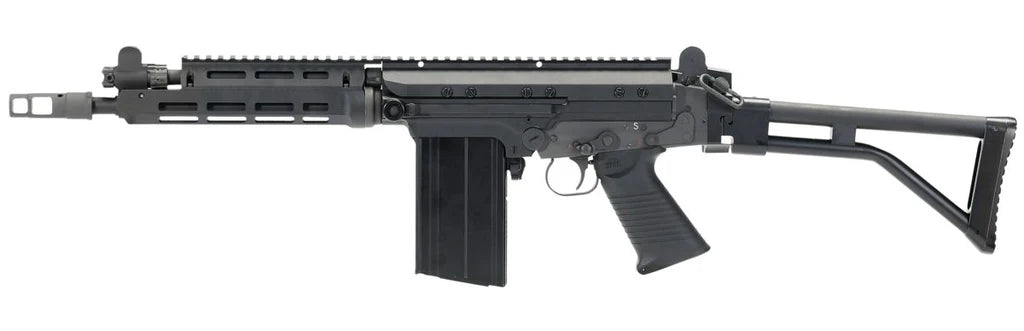 VFC GBBR airsoft rifle with adjustable stock and rail system for customizable accessories