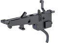 MATRIX internal metal trigger assembly for airsoft VSR-10 trigger upgrade showing sear spring and curved trigger