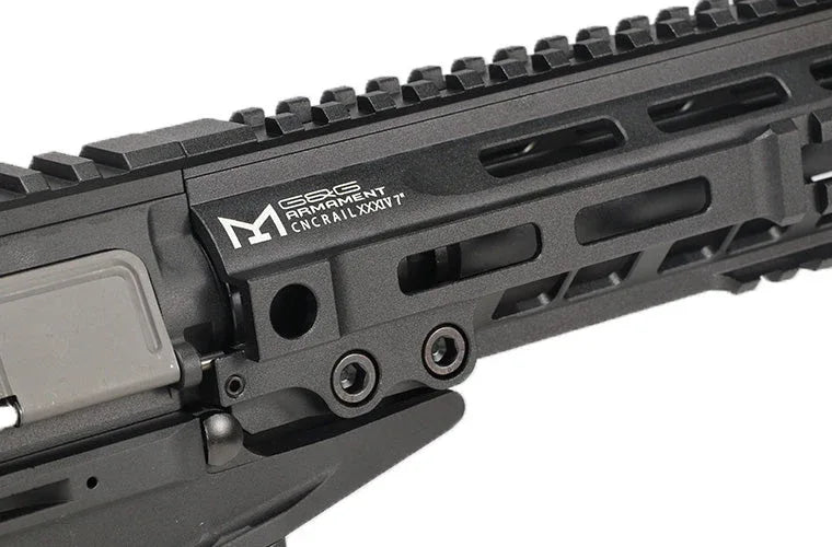 G&G LEVAR LEVER ACTION GBB AIRSOFT rifle featuring a sleek black rail system for enhanced accessory attachment