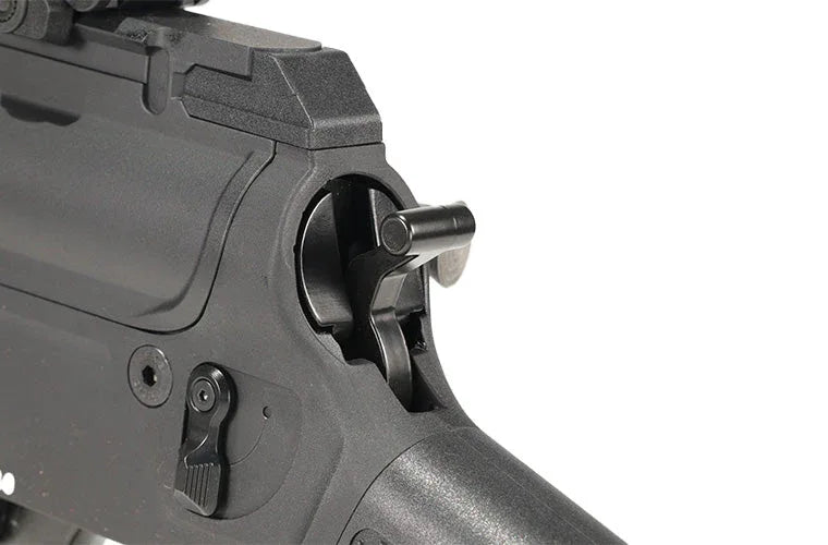 G&G LEVAR LEVER ACTION GBB AIRSOFT with detailed close-up of the trigger mechanism and lever design