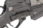 Close-up view of G&G LEVAR LEVER ACTION GBB AIRSOFT sniper with adjustable components