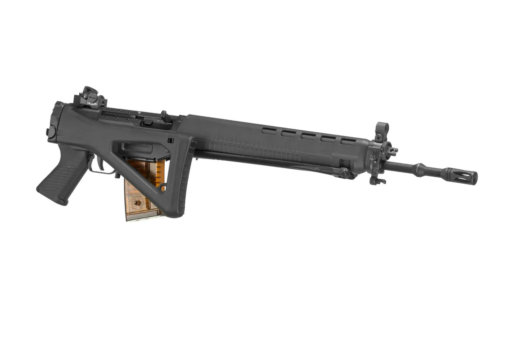 G&G SIG SG550 AIRSOFT rifle with a sleek black design and high precision performance