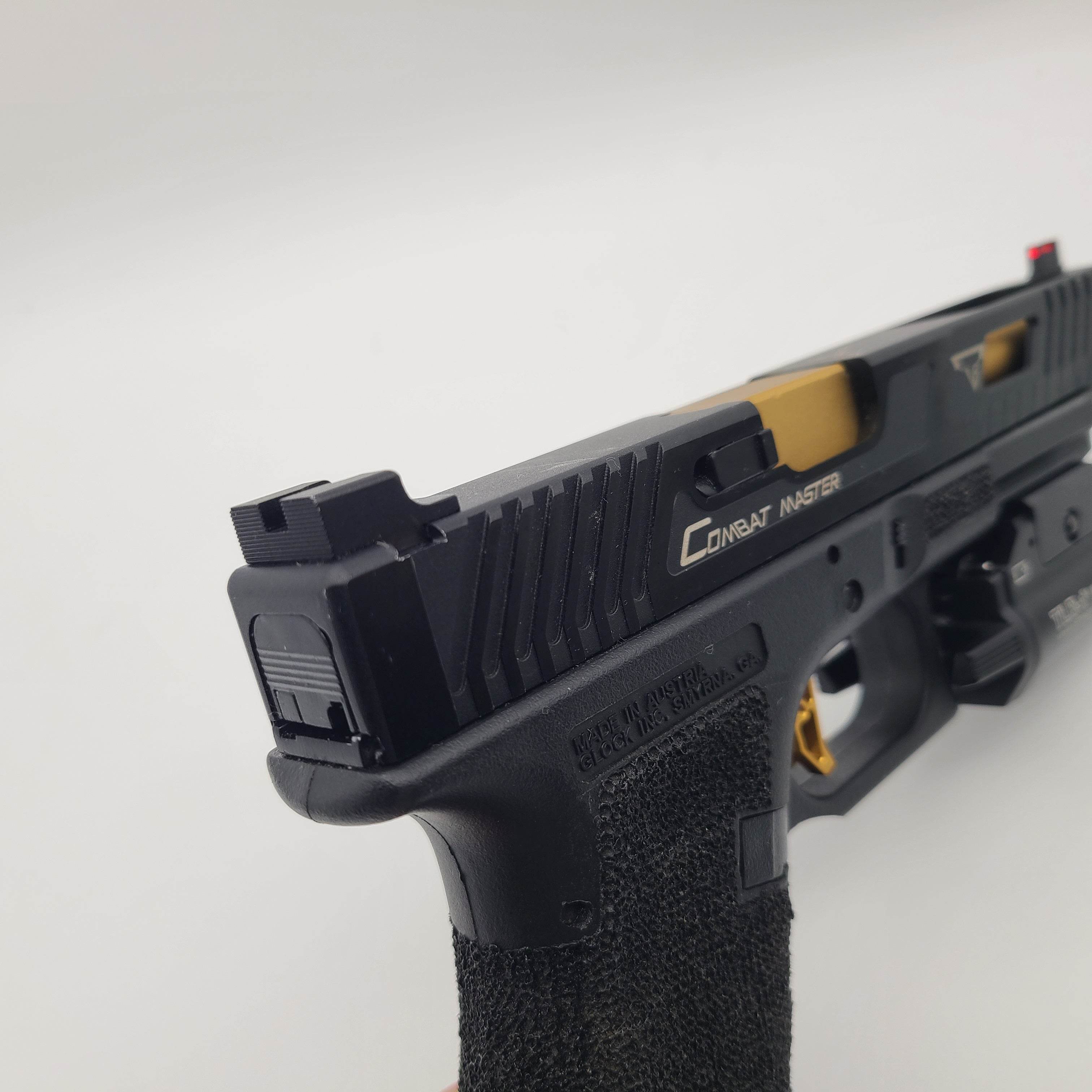 Army Armament Glock A34 Airsoft Pistol with detailed slide and ergonomic grip for precision shooting