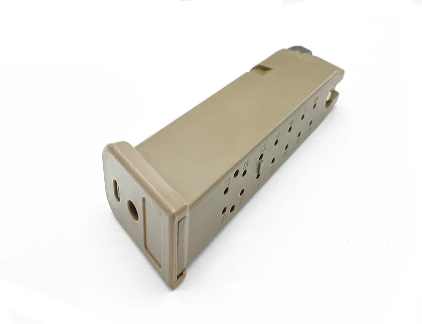 E&C GLOCK magazine in desert tan with durable construction for reliable firearm support