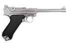 WE TECH Pistol with Sleek Silver Finish and Textured Black Grip for Tactical Use
