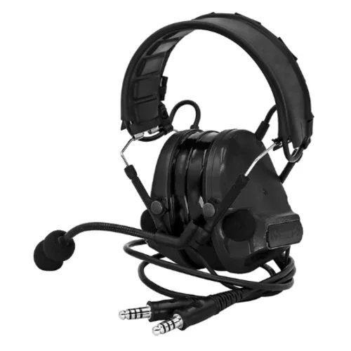 WADSN Black Headset 2 Plugs with Noise Isolation and Adjustable Headband for Clear Communication