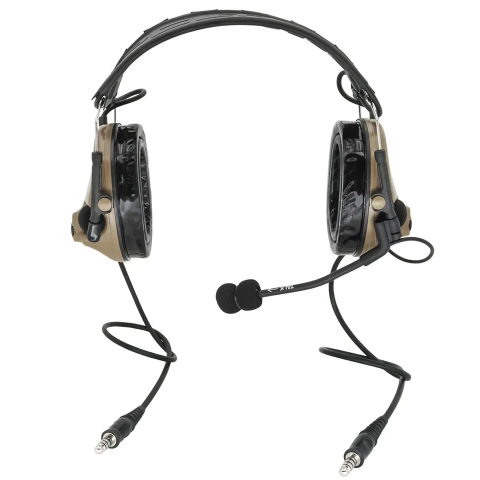 WADSN Tactical Headset 2 Plugs with Noise-Canceling Mic for Clear Communication