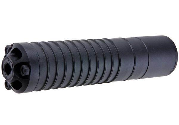 5KU Hexagonal Mock Airsoft Silencer in Black for Enhanced Tactical Aesthetics