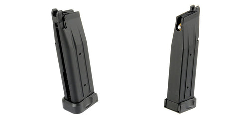 Two ARMY ARMAMENT hi-capa airsoft magazine clips in black for airsoft enthusiasts