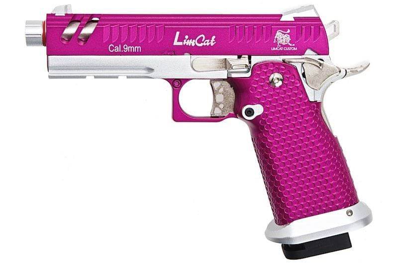 Army Armament hi-capa pink airsoft pistol with silver accents and textured grip