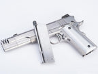 AW CUSTOM Hitman 1911 Airsoft Pistol with Silver Finish and Detachable Magazine