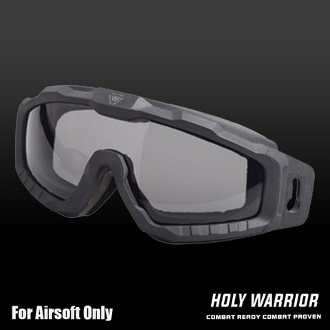 Holy Warrior airsoft protective goggles with anti-fog lens and durable frame for safe gameplay