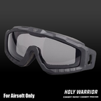 Holy Warrior airsoft protective goggles with anti-fog lens and durable frame for safe gameplay