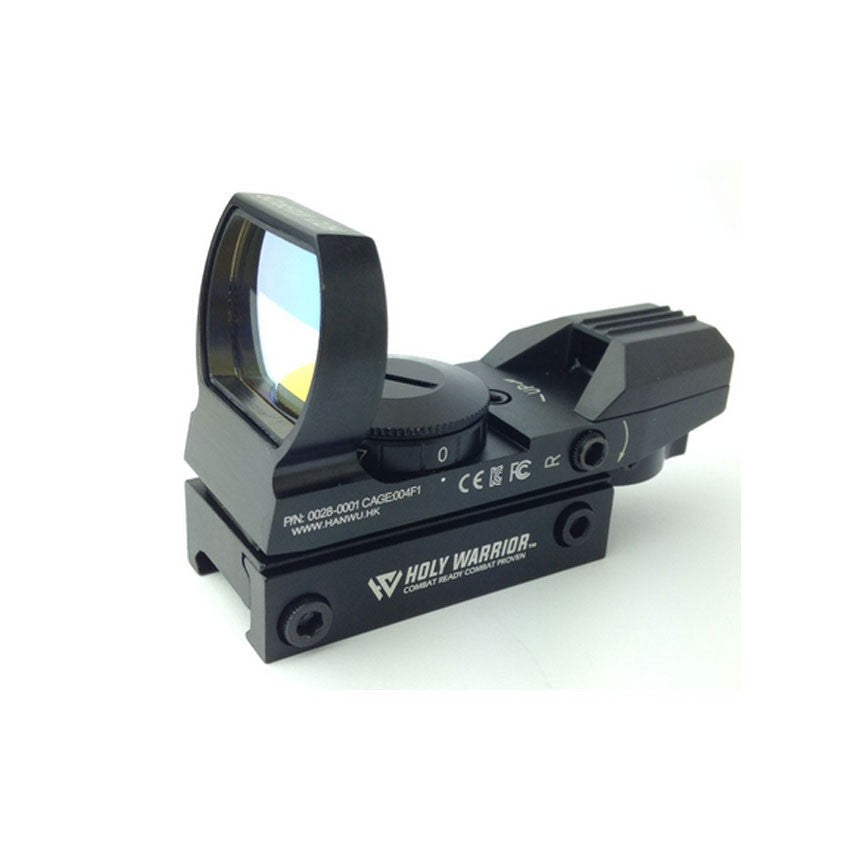 Holy Warrior airsoft red dot sight with adjustable brightness for precise targeting in shooting games