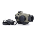 Holy Warrior Compact Tactical Reflex Sight in Olive Green with Lens Caps for Enhanced Accuracy