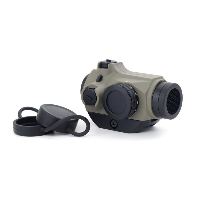 Holy Warrior Compact Tactical Reflex Sight in Olive Green with Lens Caps for Enhanced Accuracy