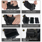 IDOGEAR black cellphone pouch with velcro, phone holder, hook-and-loop, and belt attachment features