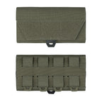 IDOGEAR green tactical CELLPHONE POUCH with multiple straps and velcro closure front and back views