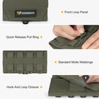 IDOGEAR green cellphone pouch with front loop panel quick release pull ring and standard molle webbings